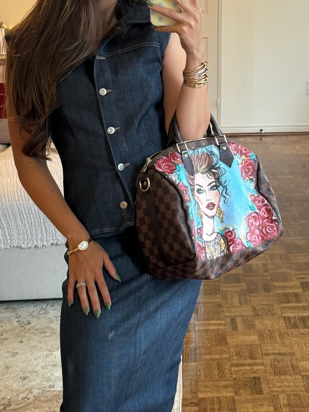 Zara denim skirt and top set